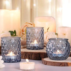 12Pcs Assorted Blue Votive Candle Holders, Tea Lights Candle Holder for Wedding Decor, Blue Candle Holders for, alternate