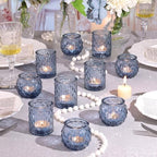 12Pcs Assorted Blue Votive Candle Holders, Tea Lights Candle Holder for Wedding Decor, Blue Candle Holders for, alternate