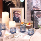 12Pcs Assorted Blue Votive Candle Holders, Tea Lights Candle Holder for Wedding Decor, Blue Candle Holders for, alternate
