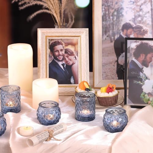 12Pcs Assorted Blue Votive Candle Holders, Tea Lights Candle Holder for Wedding Decor, Blue Candle Holders for, alternate