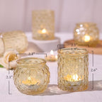 12Pcs Assorted Gold Votive Candle Holders, Tea Light Candle Holder for Table Centerpiece, Gold Candle Holders, alternate view