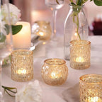12Pcs Assorted Gold Votive Candle Holders, Tea Light Candle Holder for Table Centerpiece, Gold Candle Holders, alternate view