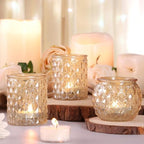 12Pcs Assorted Gold Votive Candle Holders, Tea Light Candle Holder for Table Centerpiece, Gold Candle Holders, alternate view
