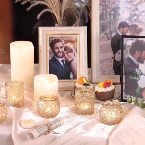 12Pcs Assorted Gold Votive Candle Holders, Tea Light Candle Holder for Table Centerpiece, Gold Candle Holders, alternate view