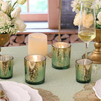 12pcs Assorted Green Votive Candle Holders, 2 Sizes Mercury Votives in Green+gold, alternate view 2