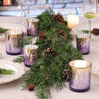 12pcs Assorted Purple Votive Candle Holders, 2 Sizes Mercury Votives in Purple+gold, alternate view 5