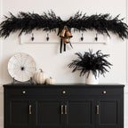 12Pcs Black Norfolk Pine Stems, Real Touch Halloween Christmas Decorations, alternate view 3