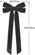 12Pcs Black Velvet Ribbon Bows Halloween Tree Decorations,5in x 10in Christmas Ornaments for Tree Home Party, alternate view
