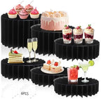 12Pcs Buffet Risers, Food Risers for Table, Foldable Cake Display Stands, Tall Cardboard Cupcakes Stand for Show