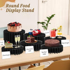 12Pcs Buffet Risers, Food Risers for Table, Foldable Cake Display Stands, Tall Cardboard Cupcakes Stand for Show, alternate