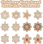 12Pcs Christmas Gingerbread Snowflake Ornaments for Tree Rustic Brown Silicone Christmas Ginger Bread Hanging, alternate view