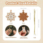 12Pcs Christmas Gingerbread Snowflake Ornaments for Tree Rustic Brown Silicone Christmas Ginger Bread Hanging, alternate view