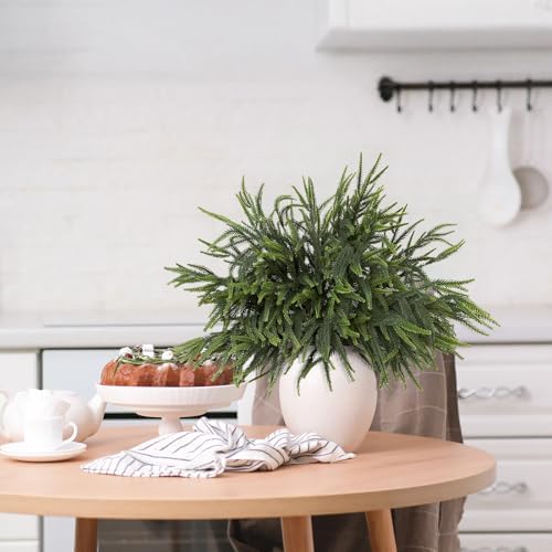 12Pcs Christmas Norfolk Pine Stems, 24'' Real Touch Branches Greenery Picks, alternate view 6