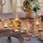 12PCS Clear Votive Candle Holders - Glass Tea Lights Candle Holder in Clear, alternate view 5
