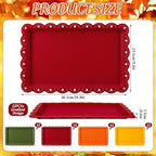 12Pcs Fall Plastic Serving Tray Red Orange Green Yellow Rectangle Dessert Display Tray Autumn Serving Food, alternate view 3