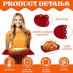 12Pcs Fall Plastic Serving Tray Red Orange Green Yellow Rectangle Dessert Display Tray Autumn Serving Food, alternate view 4