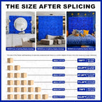 12pcs Flower Wall Backdrop 16.5"x16.5" Floral Panels- Bright Blue, alternate view 5