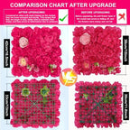 12pcs Flower Wall Backdrop 16.5"x16.5" Panel-Rose Red, alternate view 3