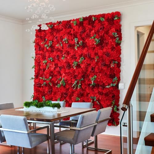 12pcs Flower Wall Panel 16.5"x16.5" Silk Floral Panels Decor, alternate view 3