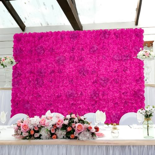 12pcs Flowers Wall Backdrop 16.5"x16.5" Artificial Floral Panels, alternate view 2