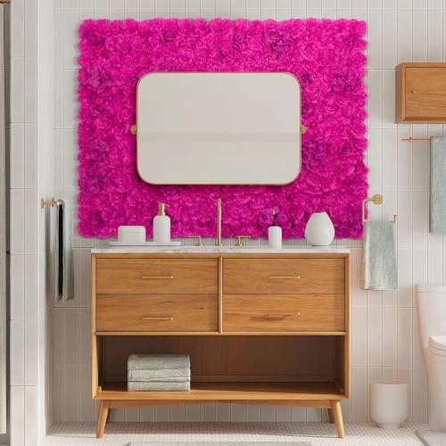 12pcs Flowers Wall Backdrop 16.5"x16.5" Artificial Floral Panels, alternate view 4