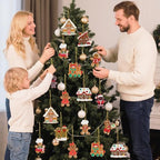 12pcs Gingerbread Man Ornaments for Christmas Tree, Assorted Gingerbread Figurines Decorations with Gingerbreads, alternate
