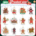 12pcs Gingerbread Man Ornaments for Christmas Tree, Assorted Gingerbread Figurines Decorations with Gingerbreads, alternate