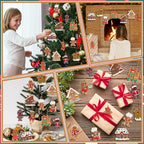 12pcs Gingerbread Man Ornaments for Christmas Tree, Assorted Gingerbread Figurines Decorations with Gingerbreads, alternate