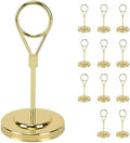 12pcs Gold Premium Table Place Card Holders with Weighted Base Stand and Clip in Gold