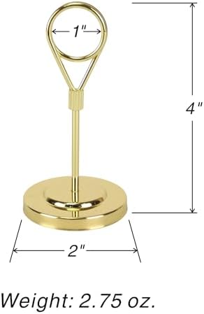 12pcs Gold Premium Table Place Card Holders with Weighted Base Stand and Clip in Gold, alternate view 3