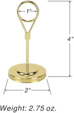 12pcs Gold Premium Table Place Card Holders with Weighted Base Stand and Clip in Gold, alternate view 3