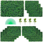 12PCS Grass Wall Panels, 24 x 16 in for 32 Sq Ft, Boxwood Hedge Wall Panels Artificial Grass Backdrop Wall, 1.6