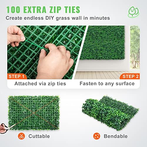 12PCS Grass Wall Panels, 24 x 16 in for 32 Sq Ft, Boxwood Hedge Wall Panels Artificial Grass Backdrop Wall, 1.6, alternate
