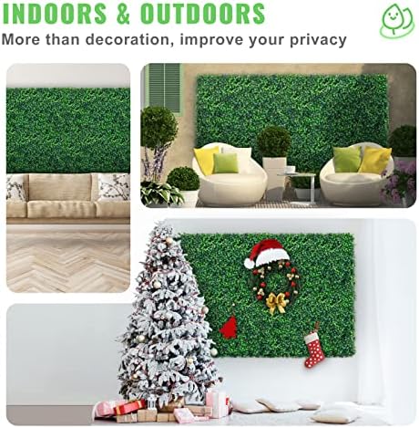 12PCS Grass Wall Panels, 24 x 16 in for 32 Sq Ft, Boxwood Hedge Wall Panels Artificial Grass Backdrop Wall, 1.6, alternate