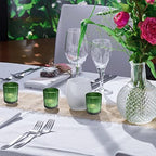 12pcs Green Candle Holder Ribbed Glass, Votive Candle Holders Bulk in Green, alternate view 4
