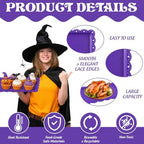 12Pcs Halloween Plastic Serving Trays with Wavy Edge in Black Orange Purple Green, alternate view 4