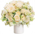 12pcs Peonies Artificial Flowers Bouquet, Lifelike Silk Fake Peonies with Stems for Home Table Centerpieces