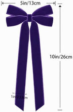 12Pcs Purple Velvet Ribbon Bows Christmas Tree Decorations,5in x 10in Xmas Ornaments for Tree Home Party Front, alternate