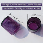 12pcs Purple Votive Candle Holders for Halloween Christmas Easter Deco in Purple, alternate view 6