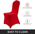12pcs Stretch Spandex Chair Cover for Wedding Party Dining Banquet Event (Red, 12) in Red, alternate view 4