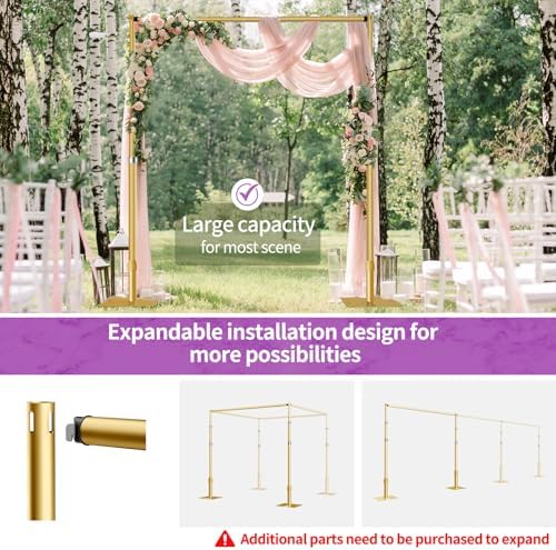 12x10 Pipe and Drape Stand Kit, Heavy Duty Backdrop Stand Adjustable, Sturdy Metal Back Drop Decoration Frame, alternate view