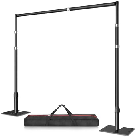 12x10 Pipe and Drape Stand Kit, Heavy Duty Backdrop Stand Adjustable, Sturdy Metal Back Drop Decoration Frame