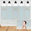 12x10ft Blue White Vintage Room Inside Backdrop European Frame Modern House French Castle Cementery Wall Retro