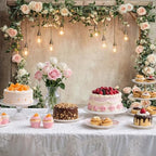 12x10ft Country Wedding Photography Backdrop Floral Rustic Roses Farmhouse Wooden Door Backdrop Pink Flower, alternate view 5