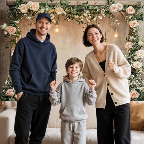12x10ft Country Wedding Photography Backdrop Floral Rustic Roses Farmhouse Wooden Door Backdrop Pink Flower, alternate view 6