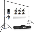 12x10Ft Heavy Duty Backdrop Stand, Adjustable Banner Stand for Photo in 10x12ft in silver