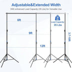 12x10Ft Heavy Duty Backdrop Stand, Adjustable Banner Stand for Photo in 10x12ft in silver, alternate view 2