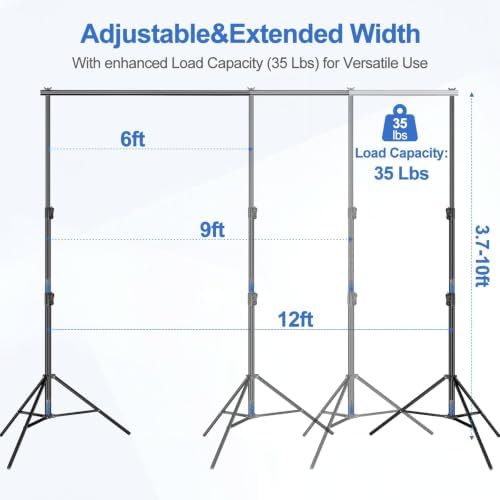 12x10Ft Heavy Duty Backdrop Stand, Adjustable Banner Stand for Photo in 10x12ft in silver, alternate view 2
