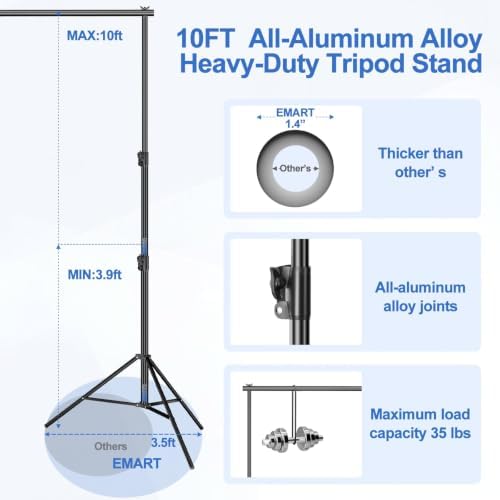 12x10Ft Heavy Duty Backdrop Stand, Adjustable Banner Stand for Photo in 10x12ft in silver, alternate view 5