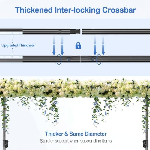 12x10Ft Heavy Duty Backdrop Stand, Adjustable Banner Stand for Photo in 10x12ft in silver, alternate view 6